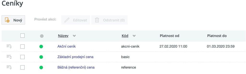 ceníky v CMS pro e-shopy Edee.one ceníky v CMS pro e-shopy Edee.one